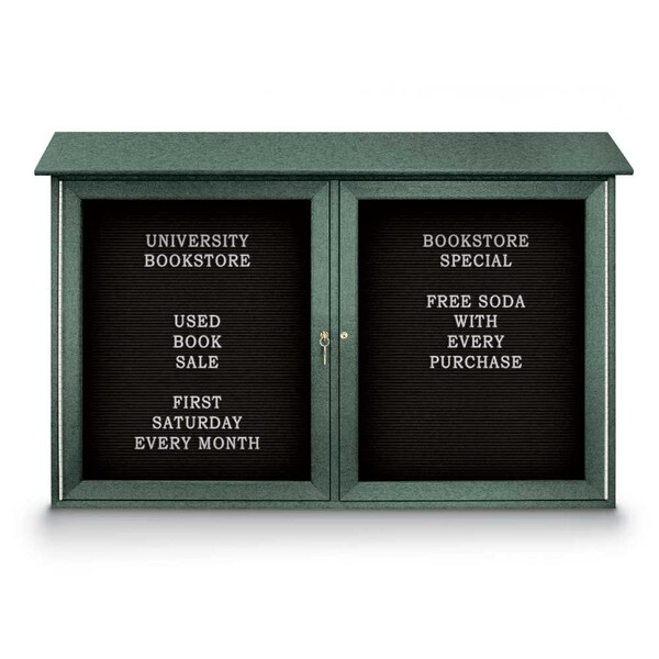 Indoor Enclosed Combo Board, 48"x36", Bronze Frame/Blue & Rubber